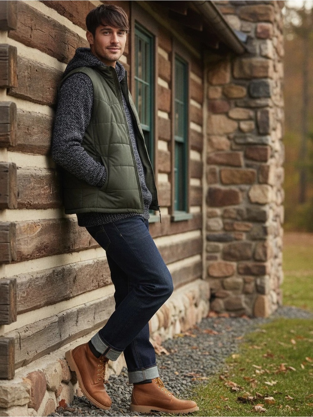 Roots Black and White Cowl Neck Sweater